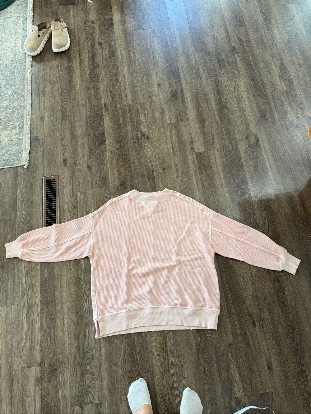 aerie Light Pink Crewneck Pullover Sweater